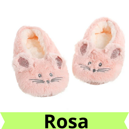 Home Fuzzy Slipper Women Winter Fur Contton Warm Plush Non Slip Grip Indoor Fluffy Lazy Female Mouse Ears Floor Shoe Living room