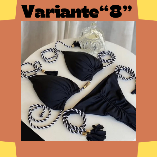 New Women Bikini Backless Rope Triangle Swimsuit Multicolor