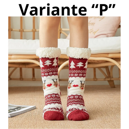 Winter Warm Socks Women penguin Plush Soft Female Non Grip Floor Slippers Short Sock Fuzzy Fluffy Deer Elk Bear Christmas Gift