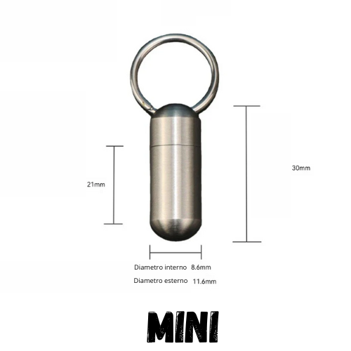 304 Stainless Steel Waterproof Mini Sealed Can Pill Portable Container Sealed Can Small Tool Parts Storage Bottle With Keychain