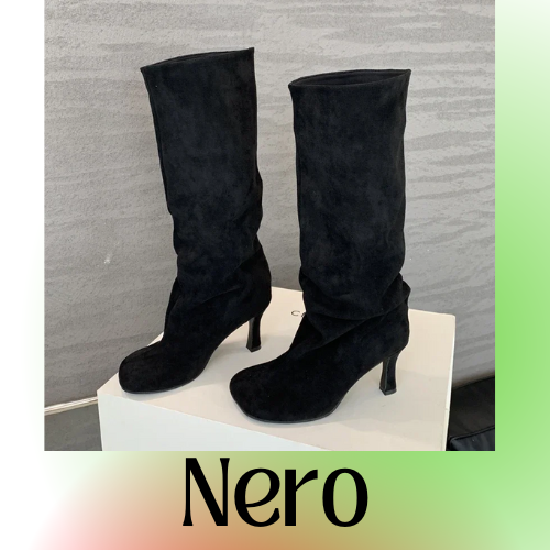 Eilyken Winter Street Style Round Toe Knee-High Women Boots Punk Thin High Heels Shoes Female Long Booties Zapatos De Mujer