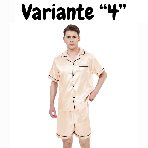Men's pajamas short sleeved summer ice silk home clothing men's summer casual thin cardigan can be worn as a set home clothing