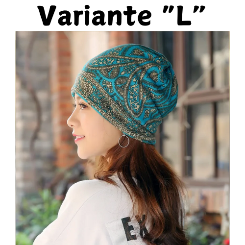 Ethnic Style Beanie Hat Women's Spring Autumn Bonnets Fashion Cashew Flowers Wrapped Head Cap Dual-purpose Scarf Pullover Caps