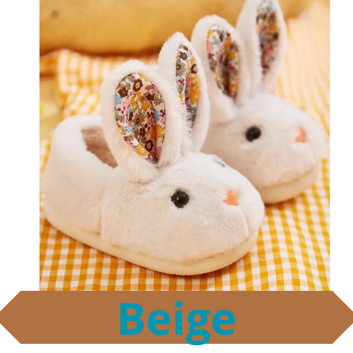 Children Indoor Slippers Winter Warm Cotton Shoes Kids Home Floor Slippers Cartoon Rabbit Anti-slip Boys Girls Plush Footwear