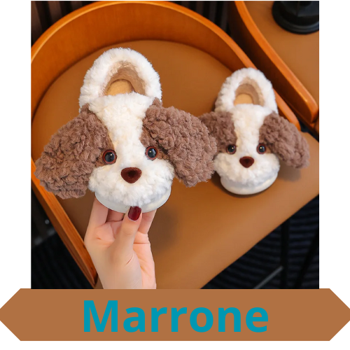 Boys Cotton Slippers Autumn and Winter Children Indoor Non-slip Cute Puppy Girls Wool Slippers Home Warm Winter Children