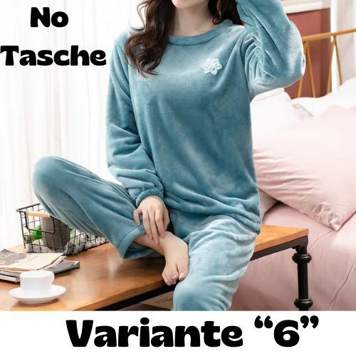 dot print Warm Pajamas Women Winter Flannel Pajama Sets For Female set Thick Korean Style Lovely Cartoon 2 Piece Tops+Pants