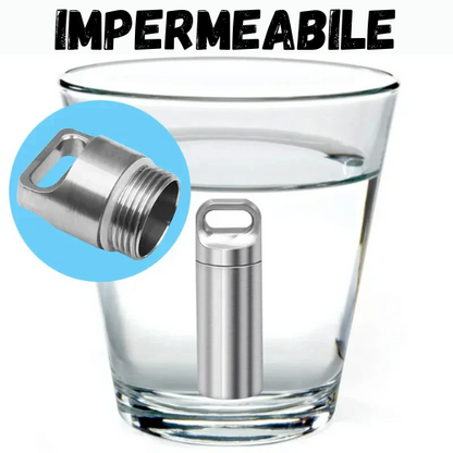 304 Stainless Steel Waterproof Mini Sealed Can Pill Portable Container Sealed Can Small Tool Parts Storage Bottle With Keychain