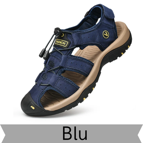 Summer Men Sandals Genuine Leather Mens Casual Shoes Outdoor Men Leather Sandals for Men Beach Shoes Roman Shoes Plus Size 38-48