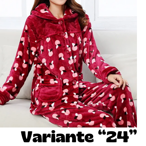 Pigiama invernale da donna in flanella. Set 2 pezzi (top + pantalone).