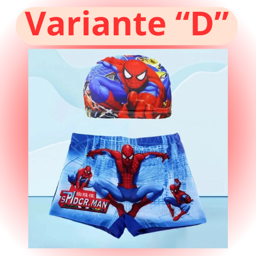 New Anime Boys Spiderman Swimwear Pants Cap Set Baby Boys Swimsuit Shorts Cartoon Spiderman kids Swimming Trunks Glasses Gift
