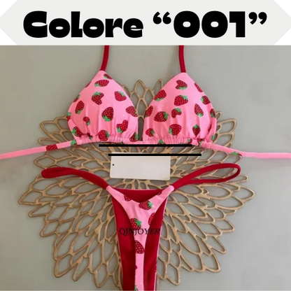 New Women's Bikini Split Print Swimwear Fashion G-string Beach Holiday