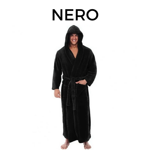 Plush Bathrobe Luxurious Men's Hooded Bathrobe with Adjustable Belt Ultra Soft Absorbent Male Robe with Pockets for Ultimate