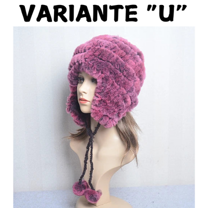 Winter Fur Caps Hats Beanies For Women Sew Stripes Real Rex Rabbit Fur Hat Cap Female Soft Warm Natural Fur Beanies Ladies