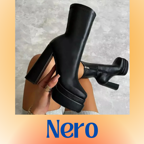 Stivaletto da donna autunno-inverno con plateau e tacco alto. Traspiranti, casual, leggeri. Comfort e stile: la scelta perfetta per ogni occasione.