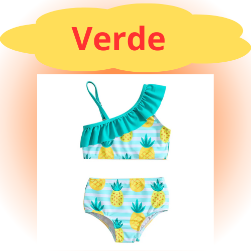 Costume Da Bagno “Bichini” da Bambina. Set 2 Pezzi, Design Moderno, Comodo, Traspirante.