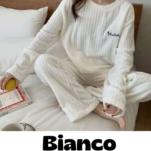 Autumn Women Solid Warm 2 Piece Sets Thicken Velvet Ribbed Fleece Set Pullover And Pants Women Casual Pajama Sets 2024
