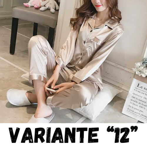 Womens Silk Satin Pajamas Set Sleepwear Pijama Women's Loungewear Pajamas Suit Female Sleep Two Piece Set Feminino Fofo Pyjamas