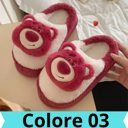 Cartoon Disney Lotso cute men and women winter soft, comfortable, non-slip, skin-friendly and warm home couple cotton slippers