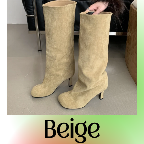 Eilyken Winter Street Style Round Toe Knee-High Women Boots Punk Thin High Heels Shoes Female Long Booties Zapatos De Mujer
