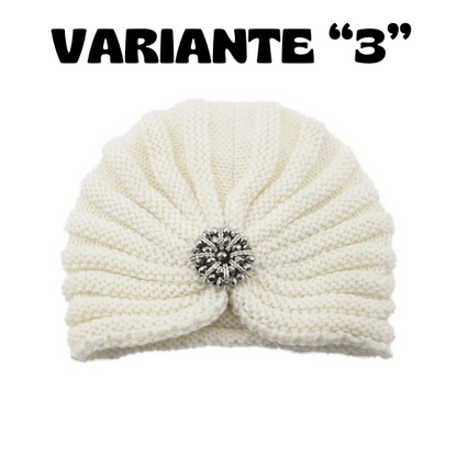 2023 New Round Bead Accessory Hat Women Wool Knitted Hats Bohemian Hijab Cap Autumn and Winter Silver Diamond Jewelry Bonnet