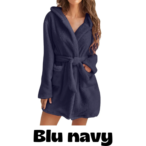 Women Bath Robe Winter Fluffy Plush Pyjamas Ladies Sexy Hooded Dressing Solid Color Gown Warm Bathrobe Female Home Clothing