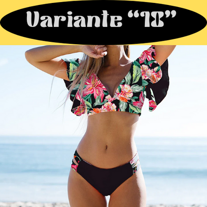 Sexy Ruffle Bikini Set 2024 New Brazilian V Neck Push Up Swimwear Women Swimsuit Bathing Suit Strappy Beach Wear Mujer biquini