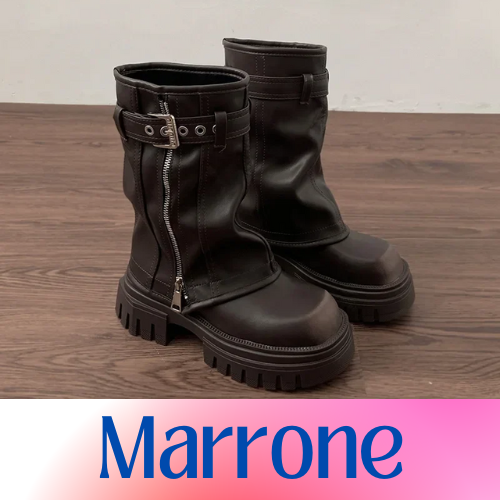 Winter Women Biker Boots Fashion Belt Buckle Ladies Elegant Platform Flats Short Booties Casual Women's Knight Booties