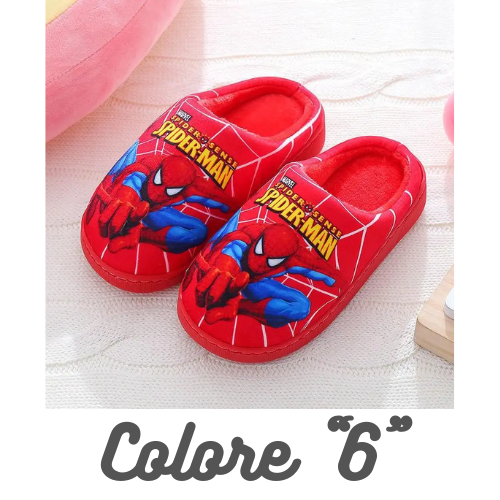 Cartoon Printed Spider-man Cotton Slippers For Children's Shoes Fashion New Style Warmth Autumn Winter Indoor Kids Boys Slipper