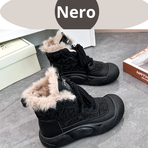 Women's High-Top Fleece-Lined Cotton Shoes Versatile Casual Trendy Footwear Warm Comfortable Home Use Round Toe Shoes