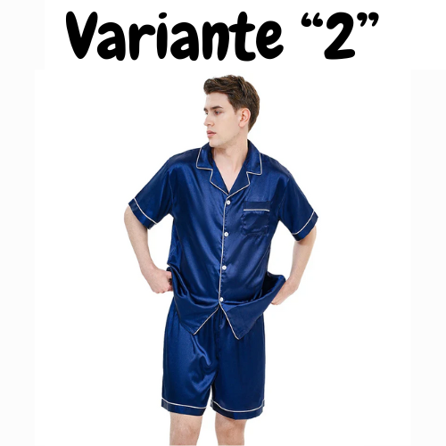 Men's pajamas short sleeved summer ice silk home clothing men's summer casual thin cardigan can be worn as a set home clothing