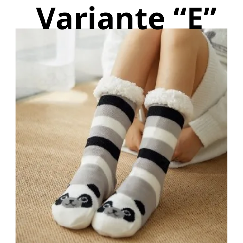 Winter Warm Socks Women penguin Plush Soft Female Non Grip Floor Slippers Short Sock Fuzzy Fluffy Deer Elk Bear Christmas Gift