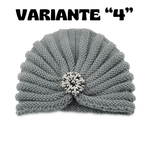 2023 New Round Bead Accessory Hat Women Wool Knitted Hats Bohemian Hijab Cap Autumn and Winter Silver Diamond Jewelry Bonnet