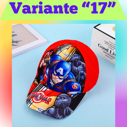 Disney New Anime Frozen Minnie Mouse Kids Brand Hat Boy Girl Travel Caps Spiderman Mickey Baby Caps Figure Gift Toys 3-8Y