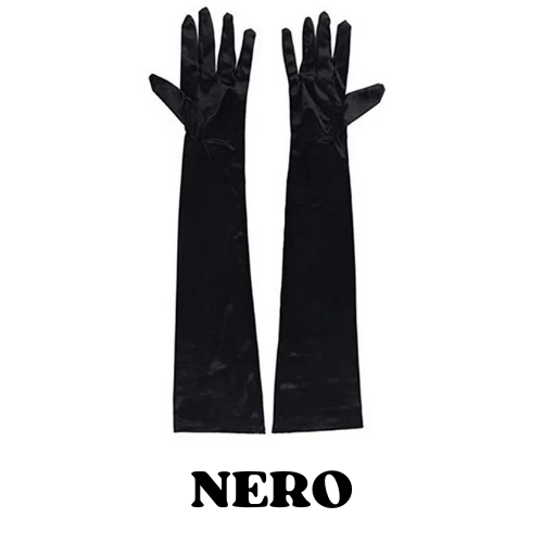 2024 Women's Evening Party Formal Gloves Solid Color Satin Long Finger Mittens forEvents Activities Red White Rose Color