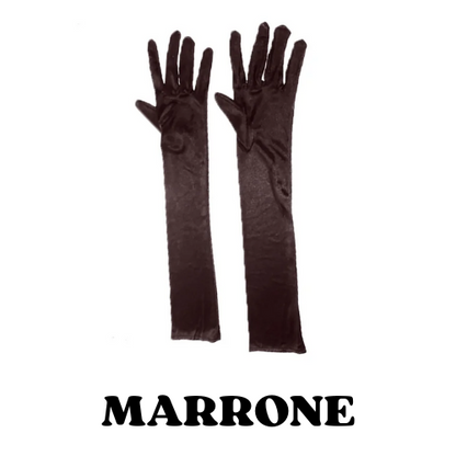 2024 Women's Evening Party Formal Gloves Solid Color Satin Long Finger Mittens forEvents Activities Red White Rose Color