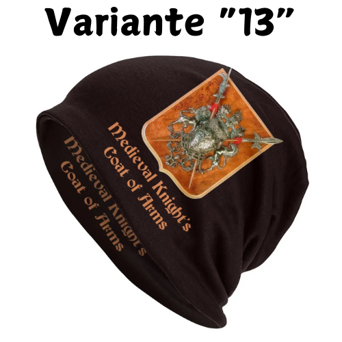 Custom Knights Templar Flag With Coat Of Arms Skullies Beanies Caps Winter Warm Knit Hat Adult Medieval Warrior Cross Bonnet Hat