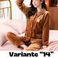 dot print Warm Pajamas Women Winter Flannel Pajama Sets For Female set Thick Korean Style Lovely Cartoon 2 Piece Tops+Pants
