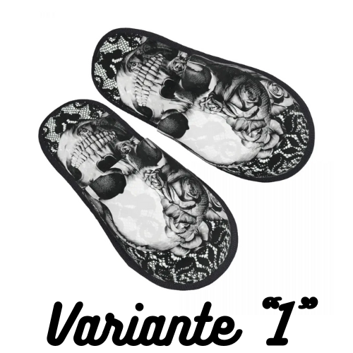 Custom Women Gothic Lace Skull House Slippers Cozy Warm Mexican Day Of The Dead Memory Foam Fluffy Slipper Indoor Outdoor Shoes