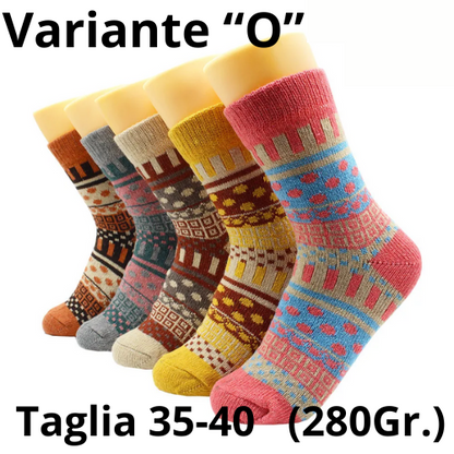 5 Pairs Winter Warmer Women Thicken Thermal Wool Cashmere Snow Socks Fashion Casual Euramerican National Wool Socks for Women