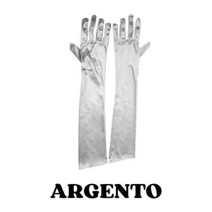 2024 Women's Evening Party Formal Gloves Solid Color Satin Long Finger Mittens forEvents Activities Red White Rose Color
