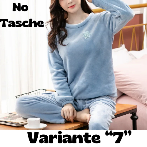 dot print Warm Pajamas Women Winter Flannel Pajama Sets For Female set Thick Korean Style Lovely Cartoon 2 Piece Tops+Pants