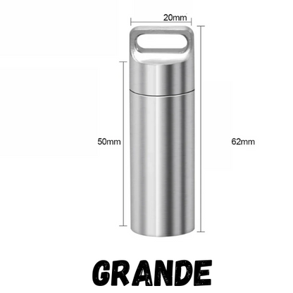 304 Stainless Steel Waterproof Mini Sealed Can Pill Portable Container Sealed Can Small Tool Parts Storage Bottle With Keychain