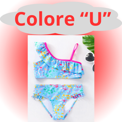 Girls Swimsuit Two Piece Hot Stamping Children's Swimwear Girls Beachwear
