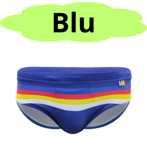 New MEN'S Swimming Trunks, Color Stripes, Sexy Close-fitting Professional Swimming and Bodybuilding Briefs for Men