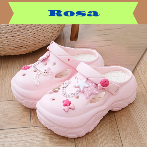 Women's Summer Beach Clogs with Adorable Cartoon Accents, Breathable Hollow Out Design, Lightweight and Comfy for Casual Wear