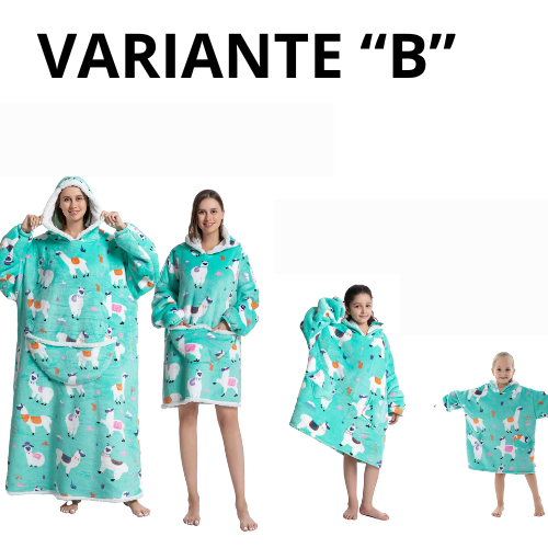 Oversized Wearale Blanket Hoodie Flannel Sherpa Fleece Warm Soft Winter Hoodie Sweatshirt for Kids Adults Snuggle Pullover