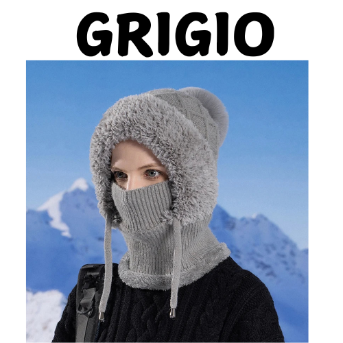 Women Winter Velvet Knitted Woolen Balaclava Hat Ear Protection fluffy Hat Mask Neck Integrated Warmth Cover Hat lady hooded cap