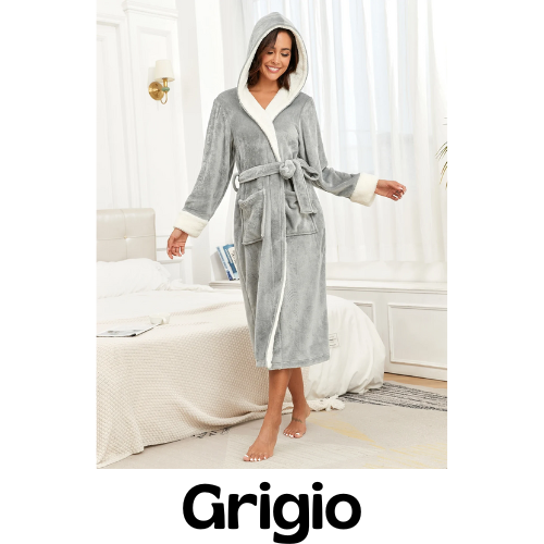 Facecloth colorful hooded robe women's long section of home wear autumn and winter models warm and comfortable bathrobe pajamas