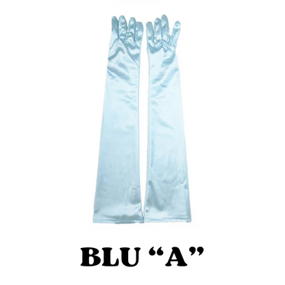 2024 Women's Evening Party Formal Gloves Solid Color Satin Long Finger Mittens forEvents Activities Red White Rose Color