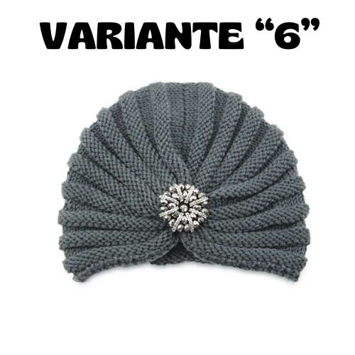 2023 New Round Bead Accessory Hat Women Wool Knitted Hats Bohemian Hijab Cap Autumn and Winter Silver Diamond Jewelry Bonnet